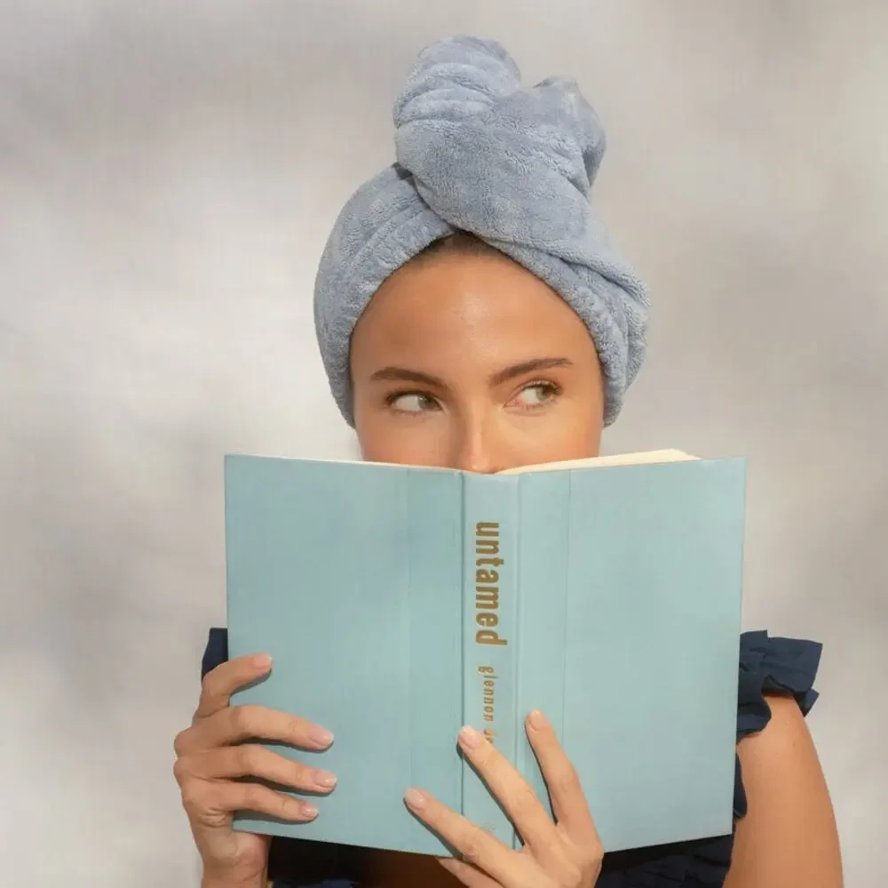Kitsch Plush Microfiber Hair Towel Turban with Bow NIB
